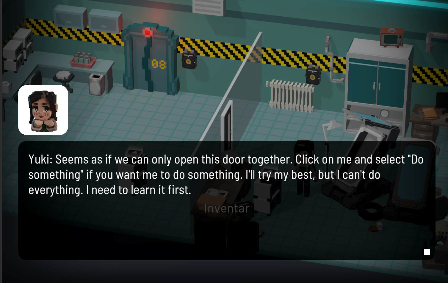 This screenshot from the mobile game Qookies shows how players can interact with th AI.
