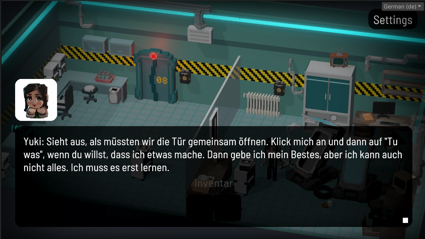 Dieser Screenshot aus dem Smartphonespiel Qookies zeigt, wie die Spielenden mit der KI zusammenarbeiten können.